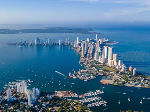 Vista aérea de la ciudad de Cartagena de Indias.