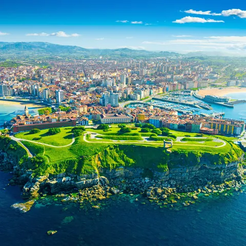 Vista aérea del Barrio de Cimadevilla, Gijón