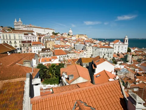 vistas desde el mirador de Santa Lucía, Lisboa, Portugal