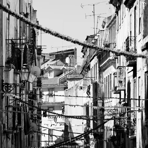Calles decoradas para fiestas en Lisboa