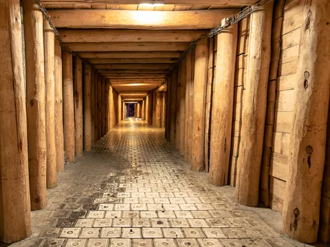 Corredor en las Minas de Sal de Wieliczka