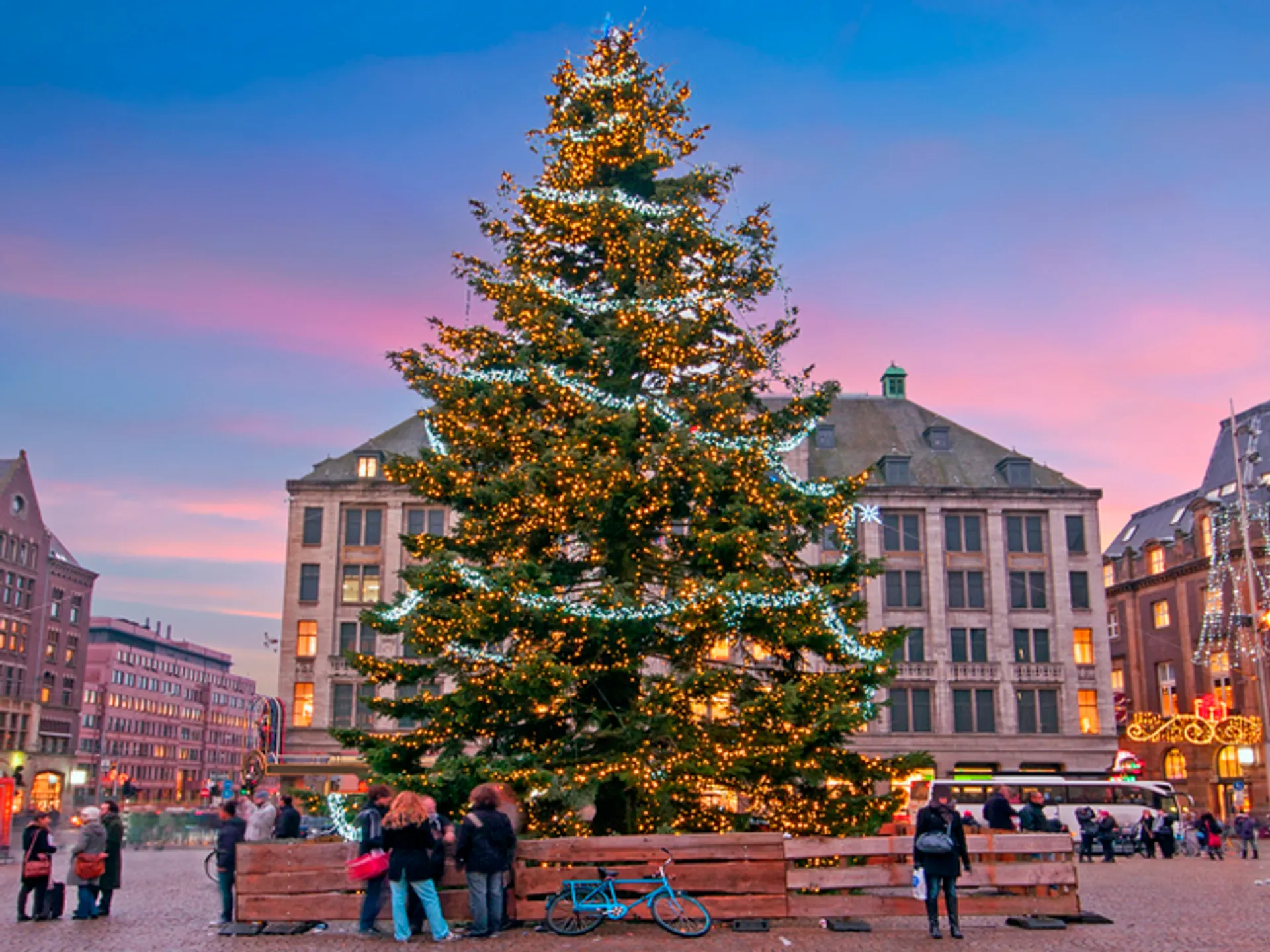 Árbol de Navidad en la Plaza Dam-- Navidades en Ámsterdam- guía de viaje - Buendía tours