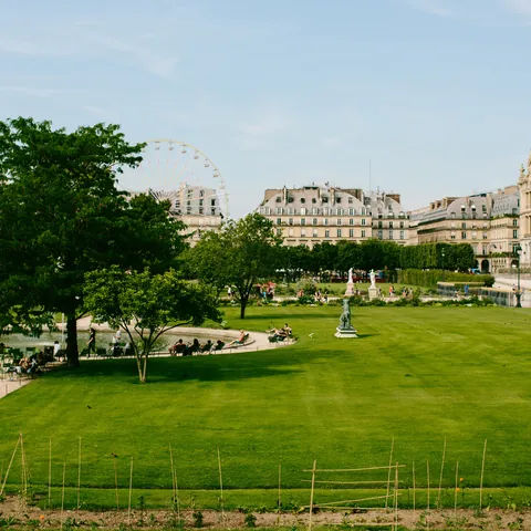 Vista aérea del Jardín de las Tulleríes en París