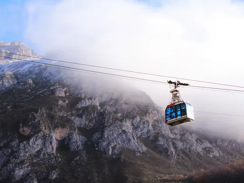 Teleférico de Fuente Dé en las montañas de Picos de Europa, Cantabria
