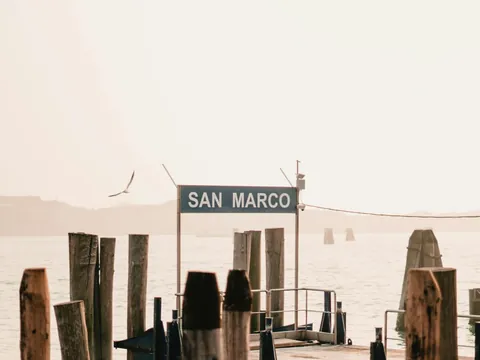 Embarcadero de San Marco sobre la laguna de Venecia