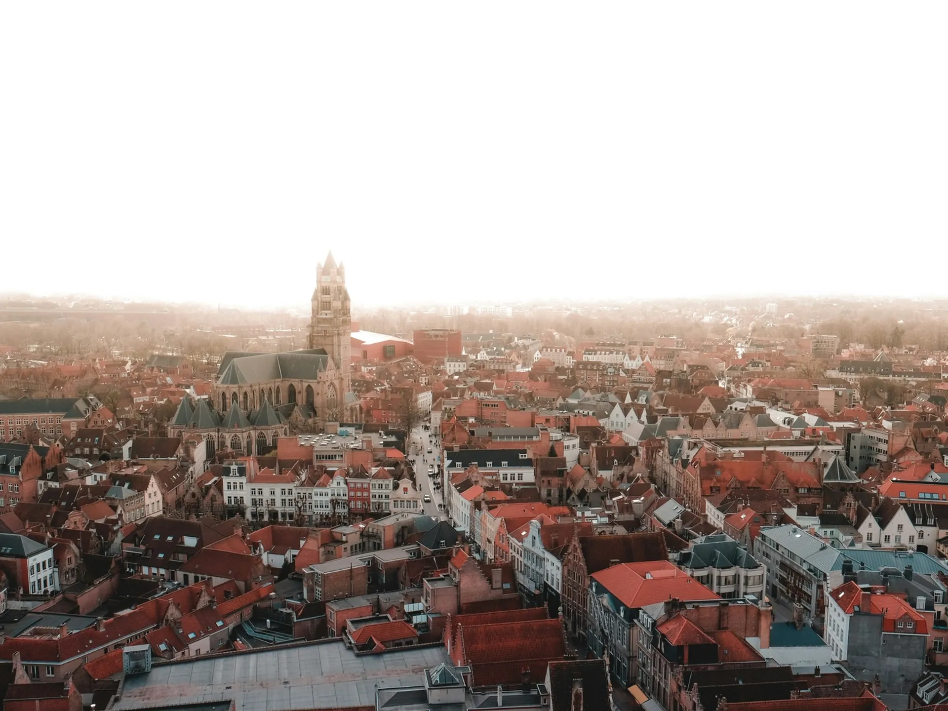 Vista aérea de la ciudad de Brujas