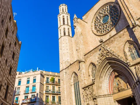 Exterior de la basílica de Santa María del Mar en Barcelona