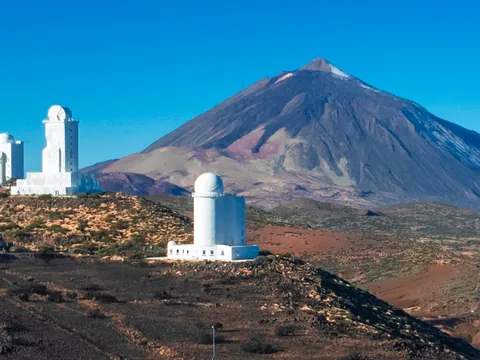 Vistas del Teide de fondo completando una imagen casi sacada de una postal.