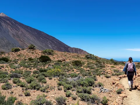 Sendero que lleva a la zona más alta del Parque Nacional del Teide.