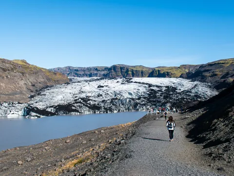 Caminata Glaciar Solheimajokull islandia excursión Guiada