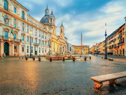 Vista panorámica de la Piazza Navona
