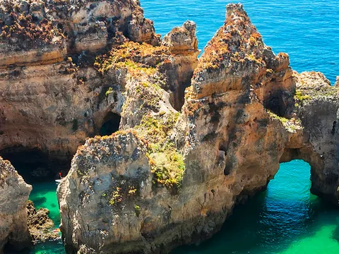 Excursión en barco por las grutas de Ponta da Piedade
