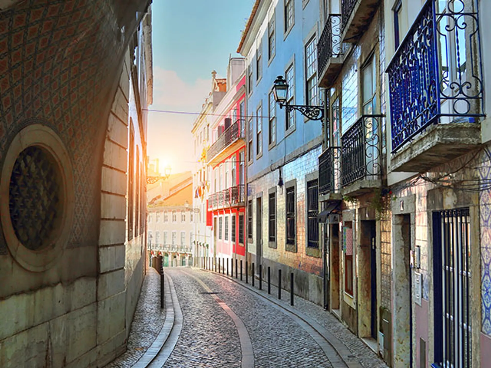 Calle del Barrio de Baixa y Chiado en Lisboa