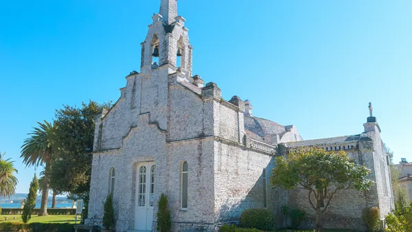 Capilla de las Conchas en la Isla de la Toja, Pontevedra, Galicia, España