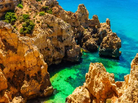 Algarve Actividad paseo en barco Ponta Piedade vista Aerea