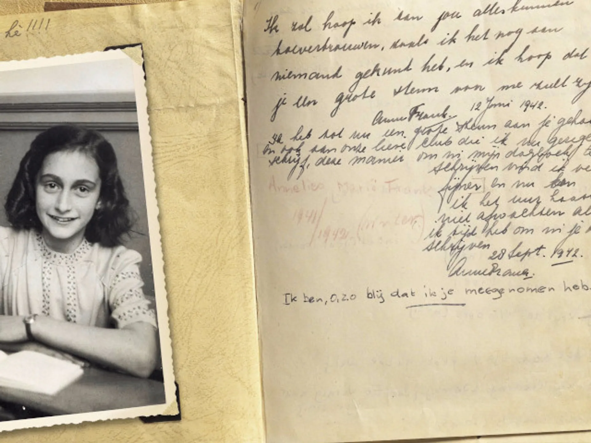 Diario con foto de Ána Frank-  Qué hacer con niños- Guía de viaje de Ámsterdam- Buendía Tours