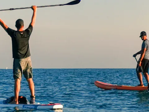 Clase grupal de Paddle Surf en Caleta de Fuste