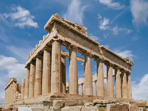 Columnas dóricas del Partenón, Acrópolis de Atenas, Grecia