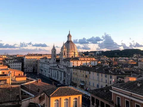 Panorámica de Roma al atardecer, Roma, Italia