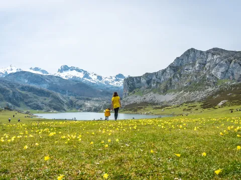 vista panorámica de los Lagos de Covadonga en excursión de buendía