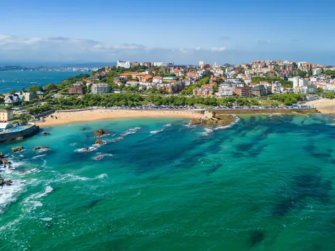 Panorámica de la playa del sardinero, Santander, Cantabria, España