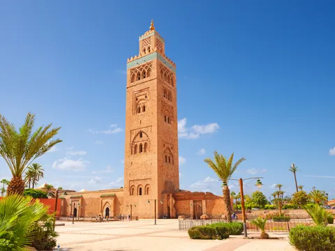 Minarete de la Mezquita Koutoubia en Marrakech, Marruecos