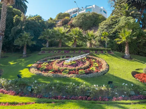 Curioso reloj de flores de Viña del Mar, a la que se llama ciudad jardín.