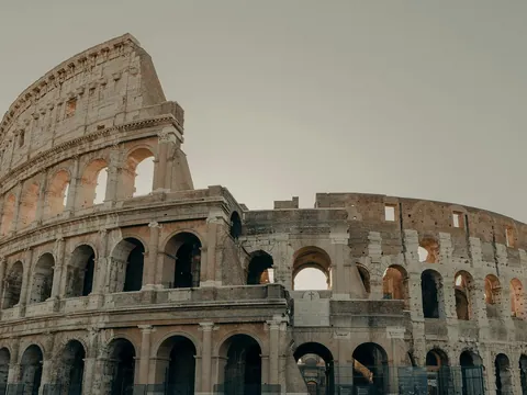 Estructura exterior del Coliseo Romano, Roma, Italia