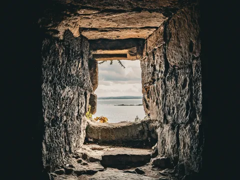 vista del mar firth of forth desde la isla de inchcolm