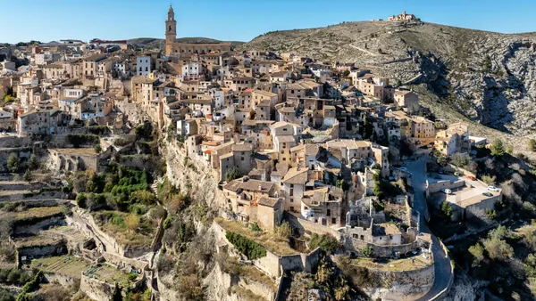 Vista aérea de Bocairent, una de las ciudades más emblemáticas de Valencia.