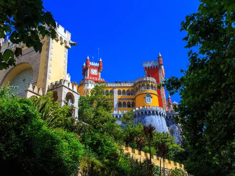 Vistas de los jardines del Palacio da Pena, Sintra, Lisboa, Portugal