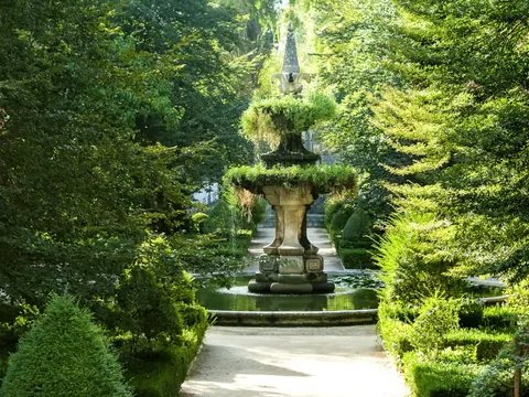 Frondoso jardín botánico de Coímbra, Portugal