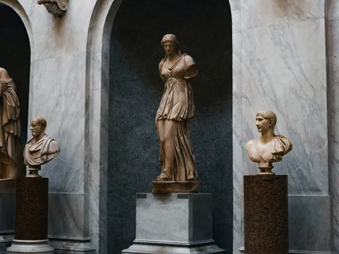 Esculturas clásicas en una galería de los Museos Vaticanos, en la Ciudad del Vaticano.