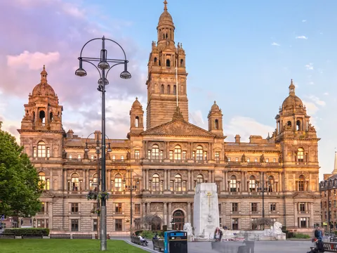 George Square, donde se sitúa el ayuntamiento de Glasgow