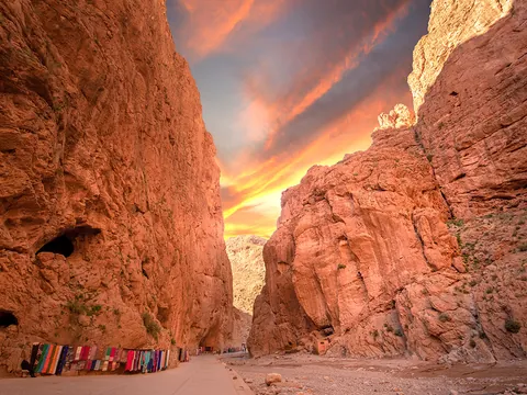Gargantas del Todra al atardecer en Marruecos