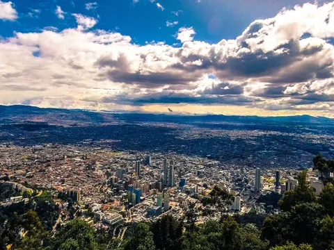 Vista panorámica aérea de Bogotá