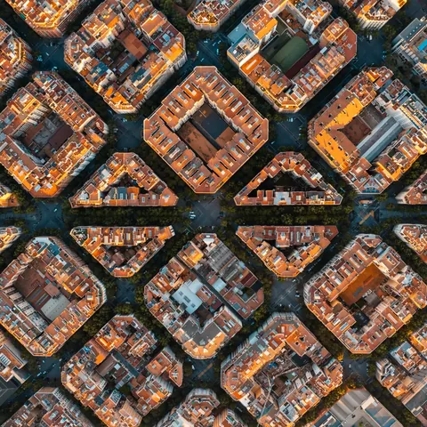 Vista aérea del Eixample en Barcelona