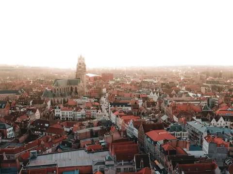 Vista panorámica de la ciudad de Bruja, Bélgica