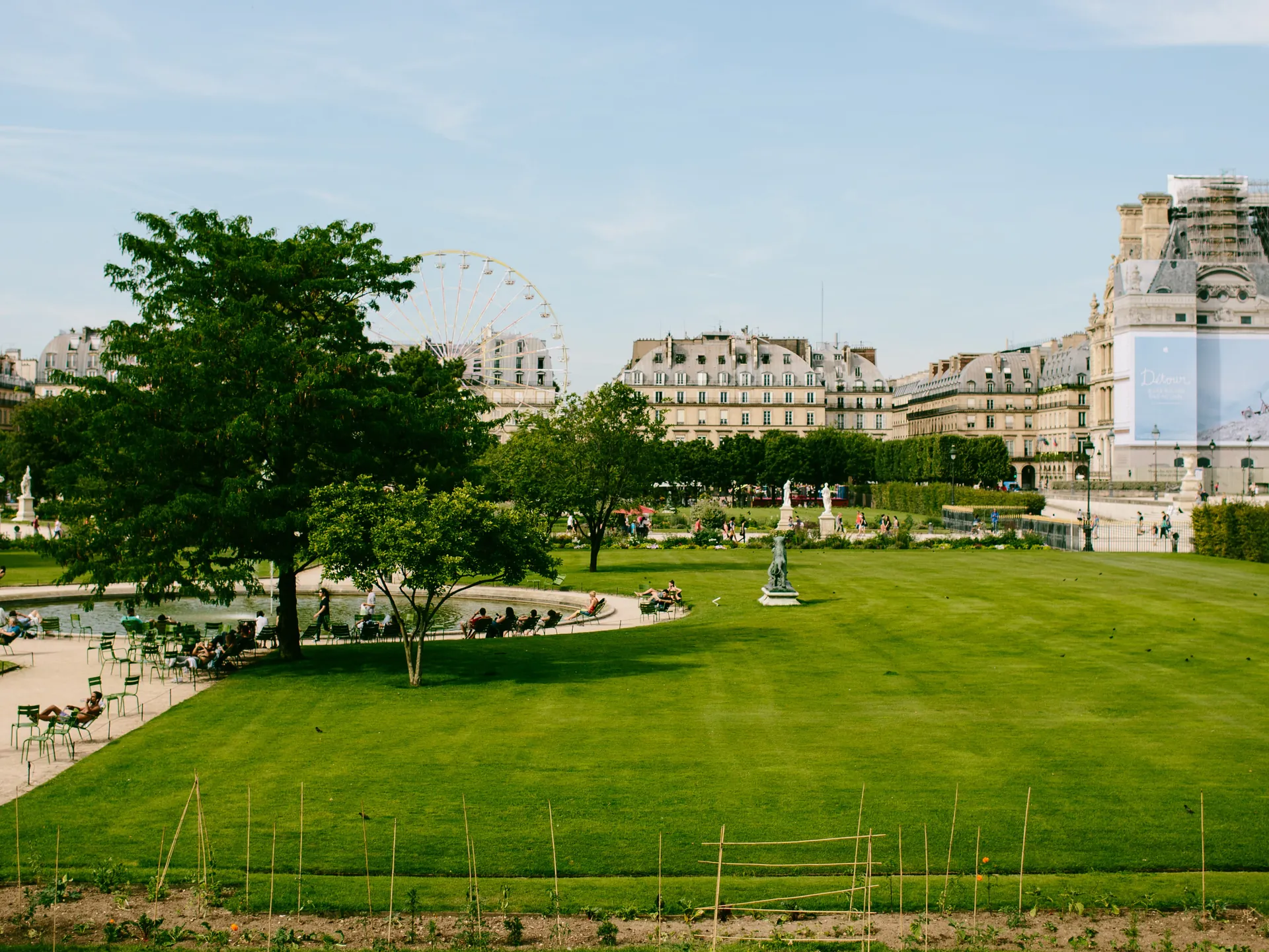 Vista aérea del Jardín de las Tulleríes en París