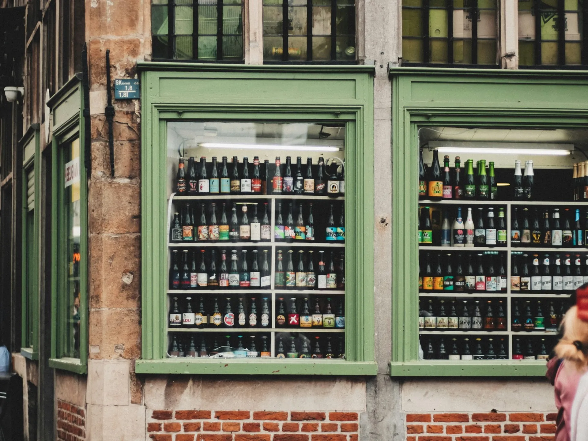 Escaparate de una cervecería en Gante