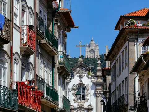 Vista de Santa Luzia desde Viana do Castelo, Portugal