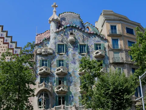 Fachada Casa Batlló junto a la Casa Amatller, Passeig de Gràcia