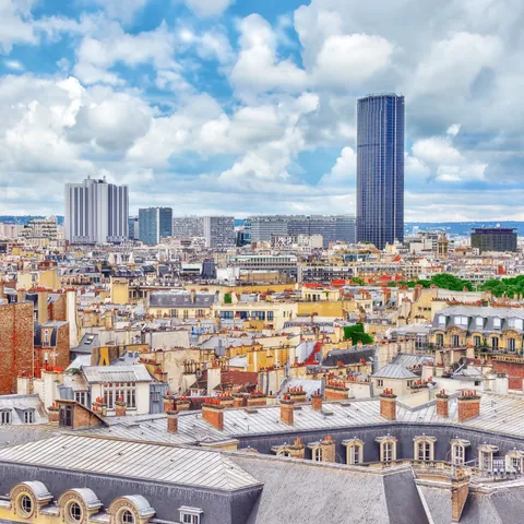 Vista aérea de la Torre de Montparnasse en París