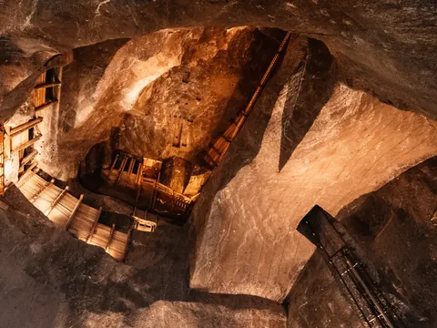 Perspectiva desde lo alto en las Minas de Sal de Wieliczka